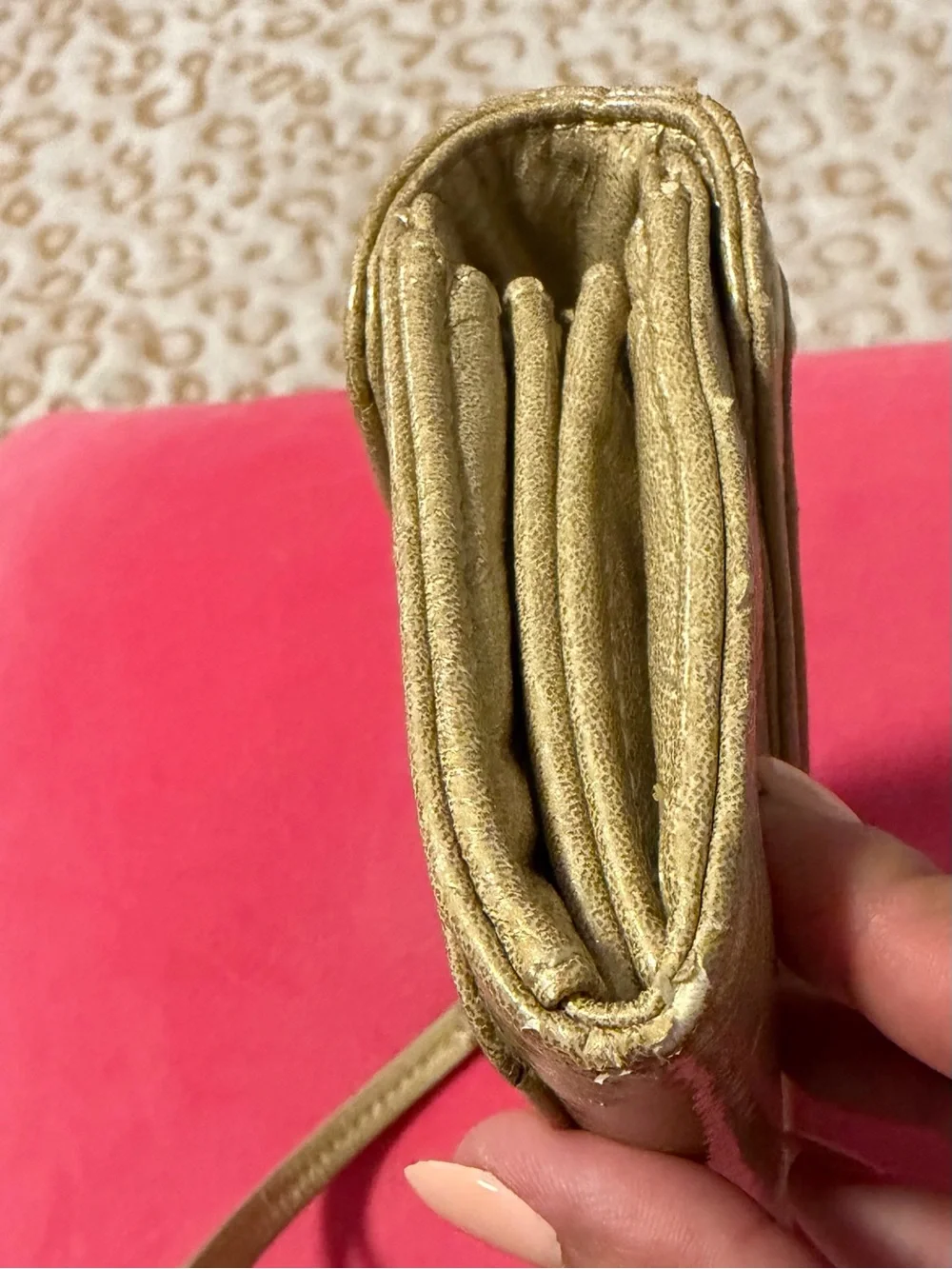 COACH Metallic Gold Leather Wallet Women’s